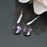 Sudraba auskari ar Swarovski kristāliem SE-1123